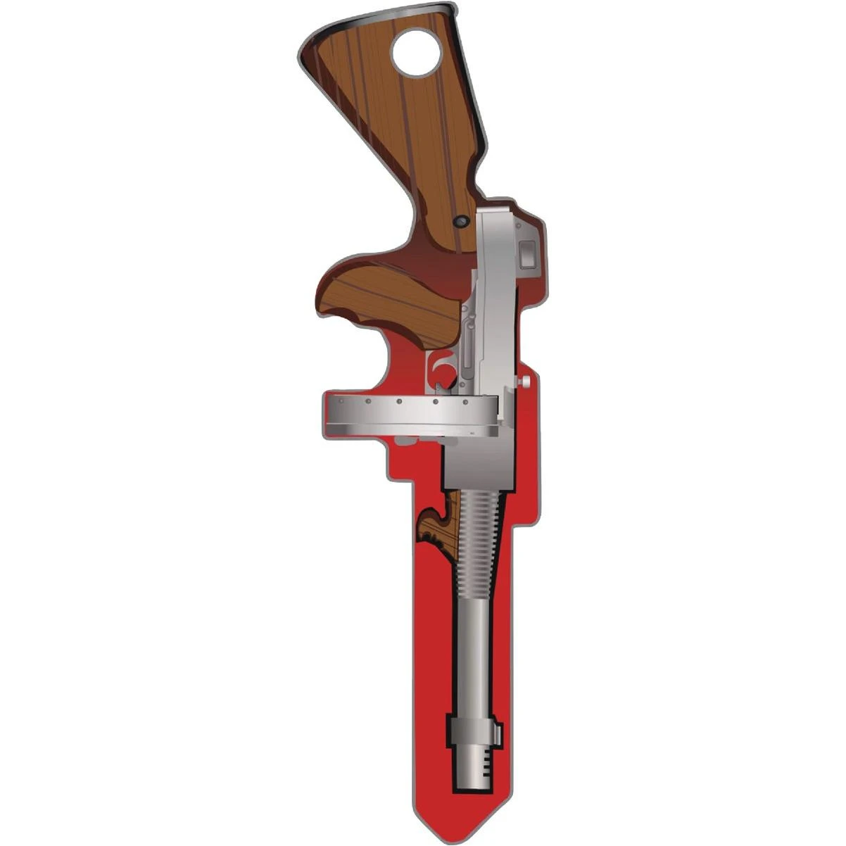 Machine Gun Key Shapes Decorative House Key - Kw1