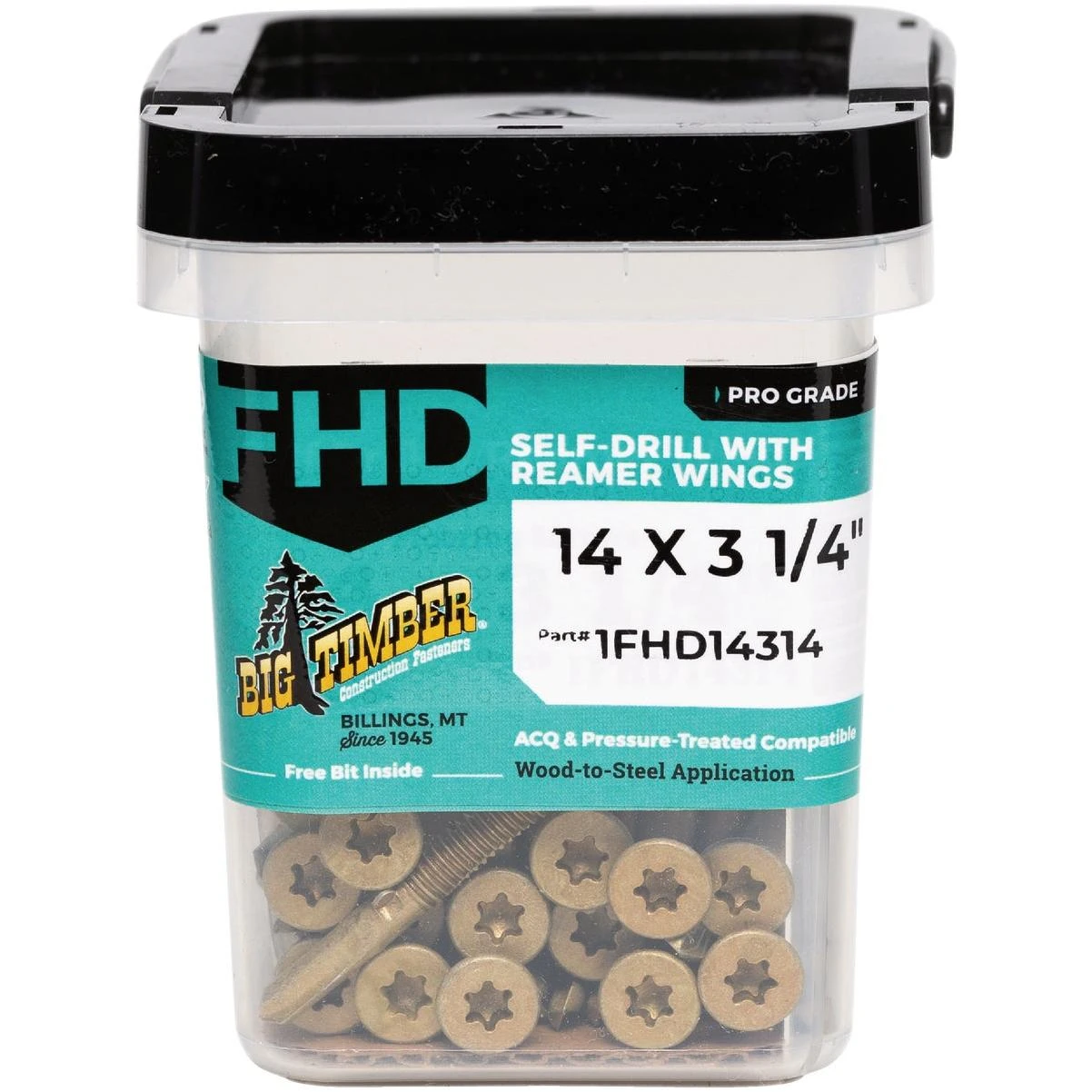 #14 X 3-1/4 In. Flat Head Self-drilling Wood To Metal Screw (1 Lb.)