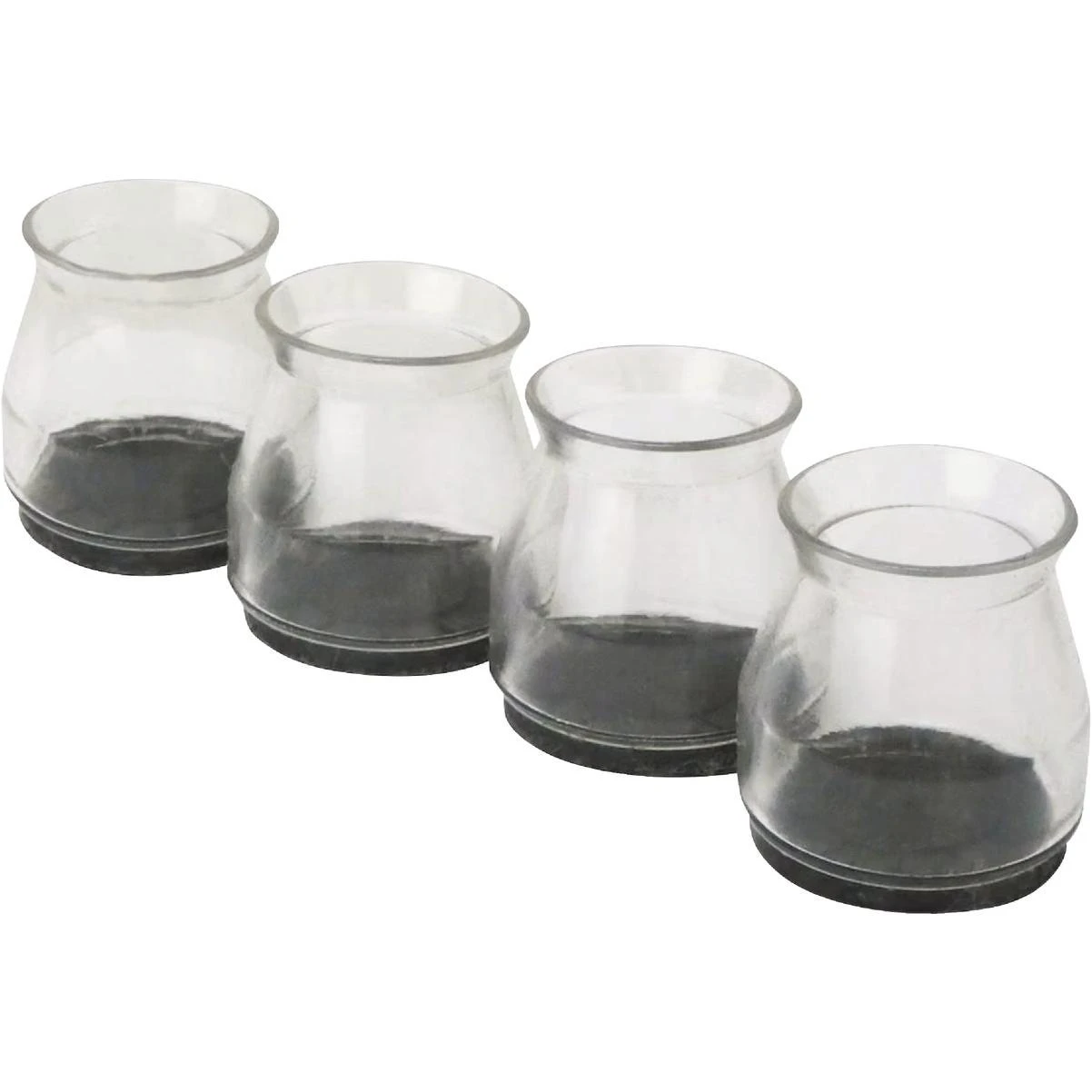 1 In. Metal Plate & Square Felt Silicone Furniture Leg Tips (8-pack)