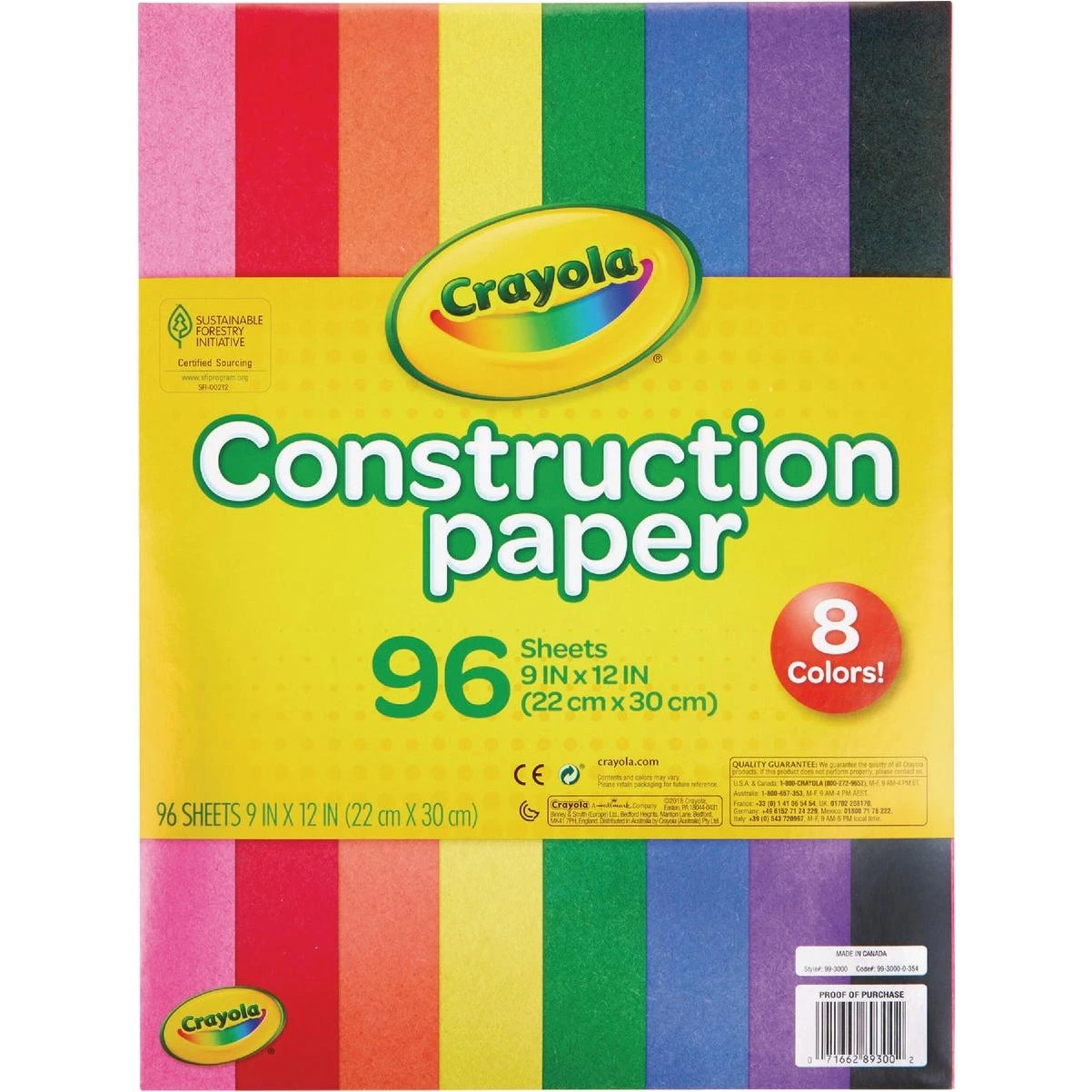 9 In. X 12 In. Construction Paper (96 Sheets)