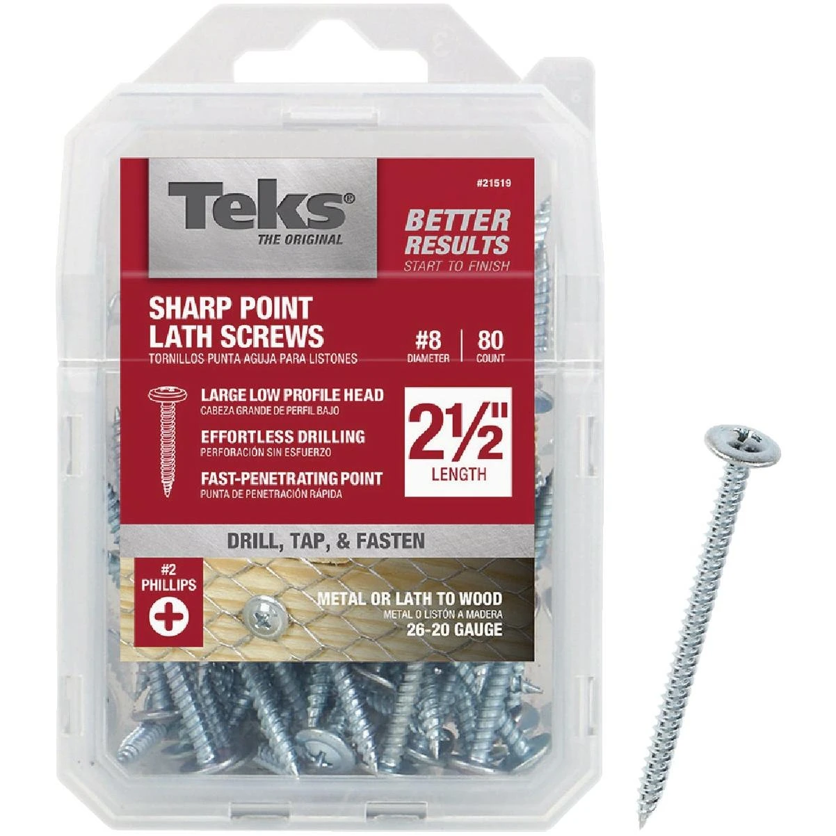 #8 X 2-1/2 In. Modified Truss Head Sharp Point Lath Screw (80-count)