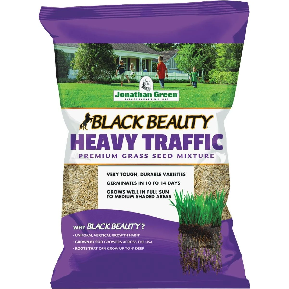 Black Beauty Heavy Traffic 25 Lb. 6250 Sq. Ft. Coverage Grass Seed