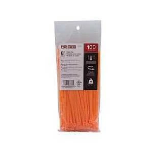 Orange 8‑inch Heavy‑duty Nylon Cable Tie – 50 lb Tensile, Self‑locking