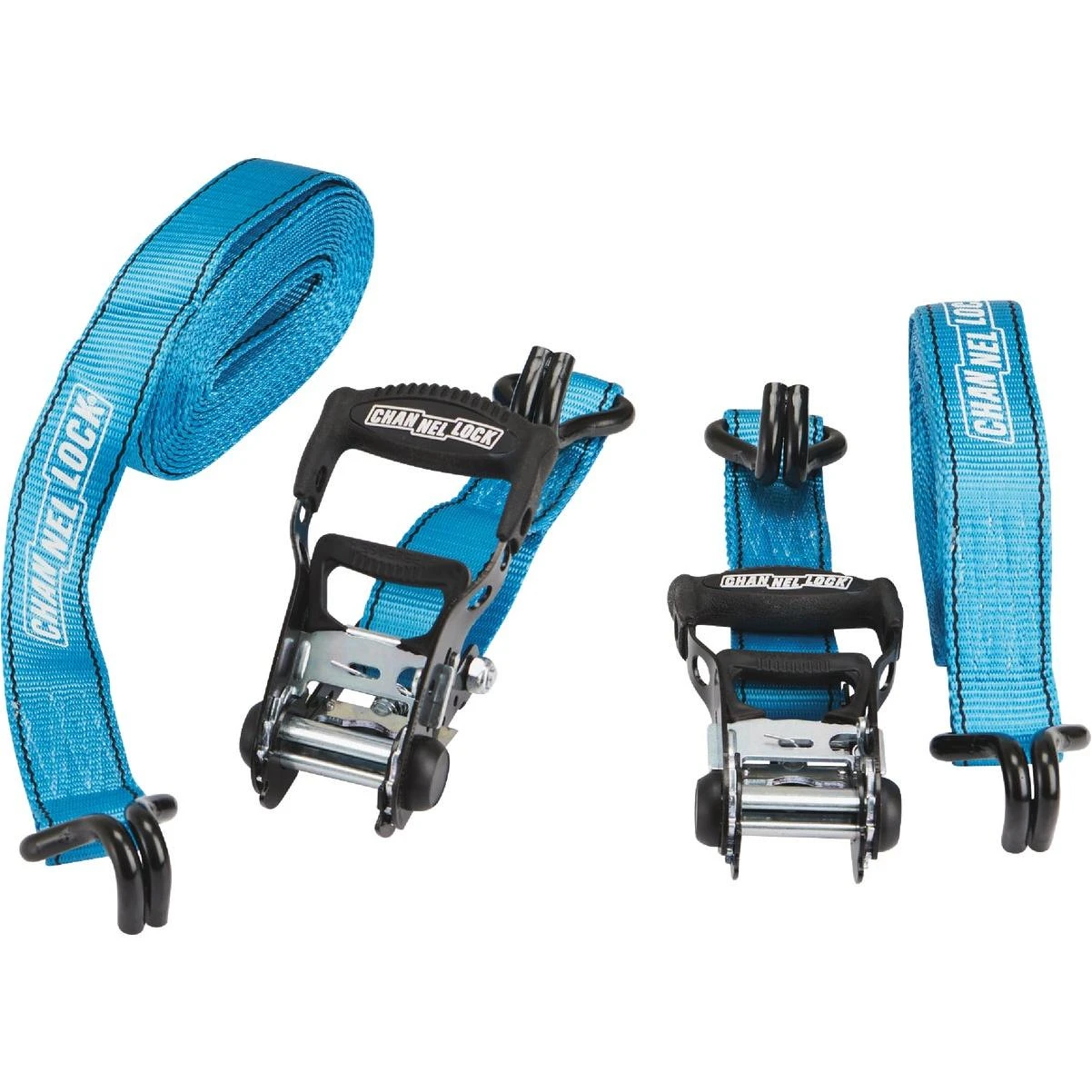 1.5 In. X 16 Ft. Ratchet Tie Down With J Hooks (2-pack)