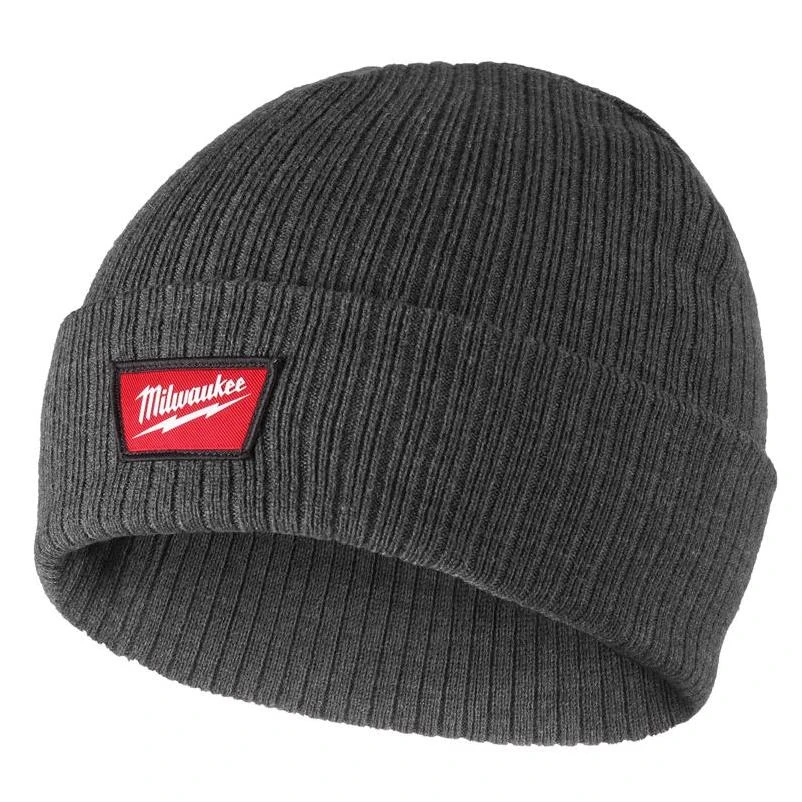 Dark Gray Cuffed Knit Beanie – One Size Unisex