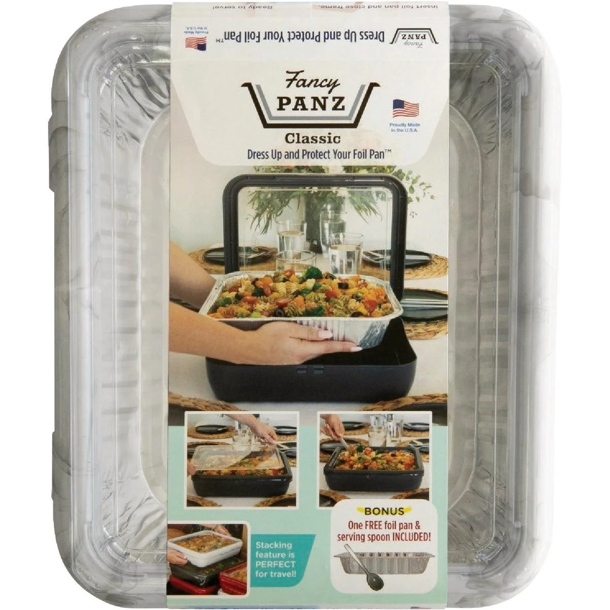 Classic Marble Baking Carrier With Foil Pan And Serving Spoon