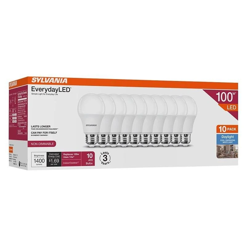 Sylvania 100w Equivalent Daylight Led A19 Bulb – 5000k Bright White Light