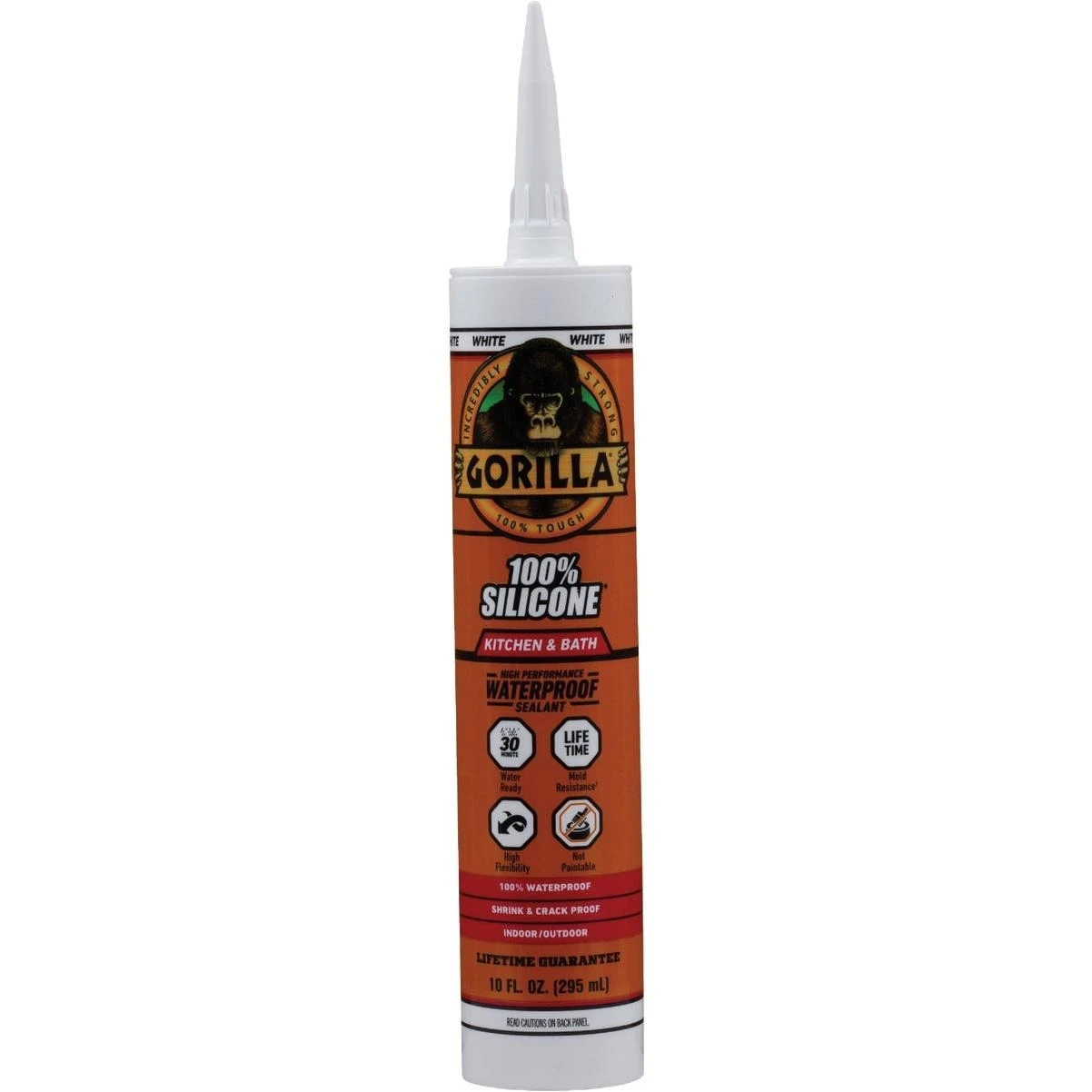 10‑oz White Silicone Sealant – Waterproof Caulk For Kitchen, Bath & More