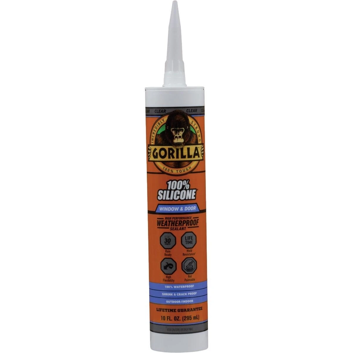 Clear 10‑oz Gorilla Silicone Sealant For Windows & Doors