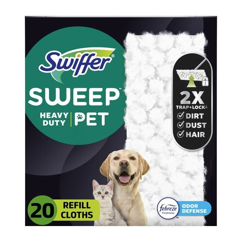 79891 Heavy‑duty Multi‑surface Pet Dry Cloth Refill – White 3‑d Fiber Pad