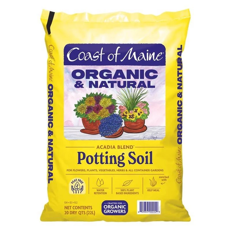 20‑quart Peat‑free Organic Potting Mix – Acadia Blend For Flowers, Veggies & Herbs