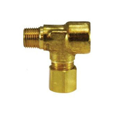 Opens dialog Midland Industries 00076-0302 - Adapter Tee, 1/8" Male NPTF x 1/8" NPT(F)F x 3/16" Compression,