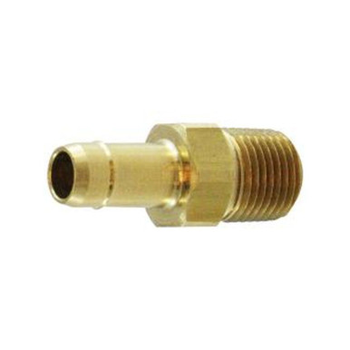 Opens dialog Midland Industries 07068-0404 - Single Mini Adapter, 1/4" Barbed x 1/4" MPT, Brass