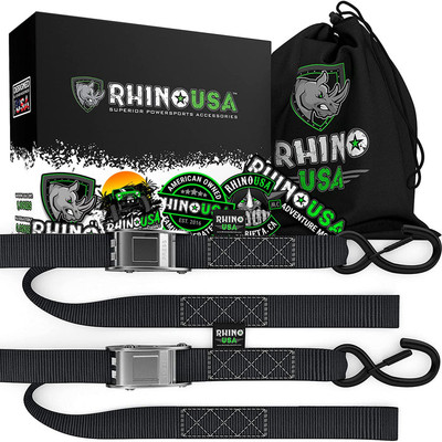 Rhino USA 1.5" X 8' Cambuckle Motorcycle Tiedown Straps 2-Pack (RNO-CAMSOFT)