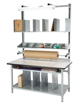 PROLINE Packaging Workbenches Model E with Plastic Laminate Surface (BIB5)