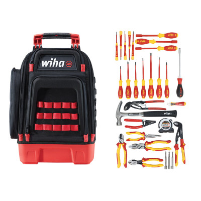 Wiha 30 Piece Insulated Electrician's Tool Kit in Heavy Duty Backpack (91871)