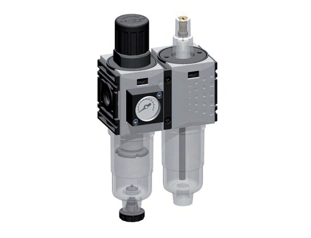 FRL 2-Part G1/4'' 800 l/min 0.5-10.0bar/7-145psi Auto (Closed Without Pressure) 40 mm Pressure Gauge Polycarbonate Futura 0