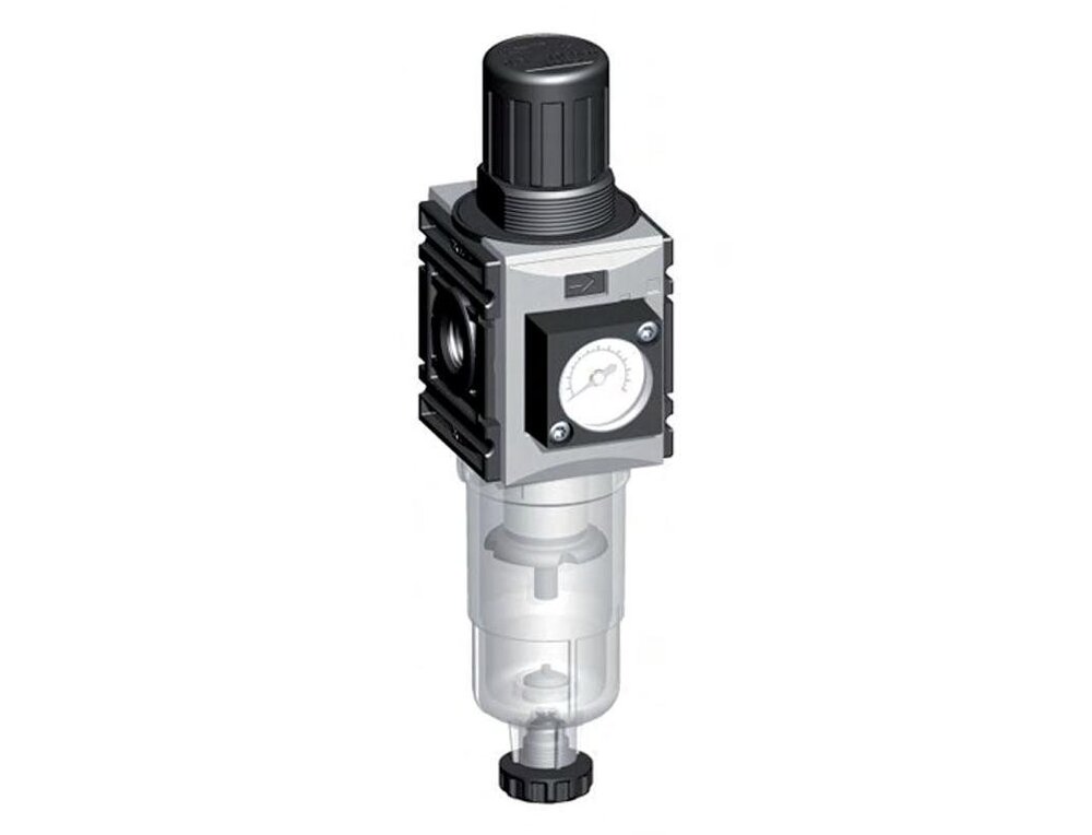 Filter-Regulator G1/4'' 1000 l/min 0.5-10.0bar/7-145psi Auto (Closed Without Pressure) Polycarbonate Futura 0