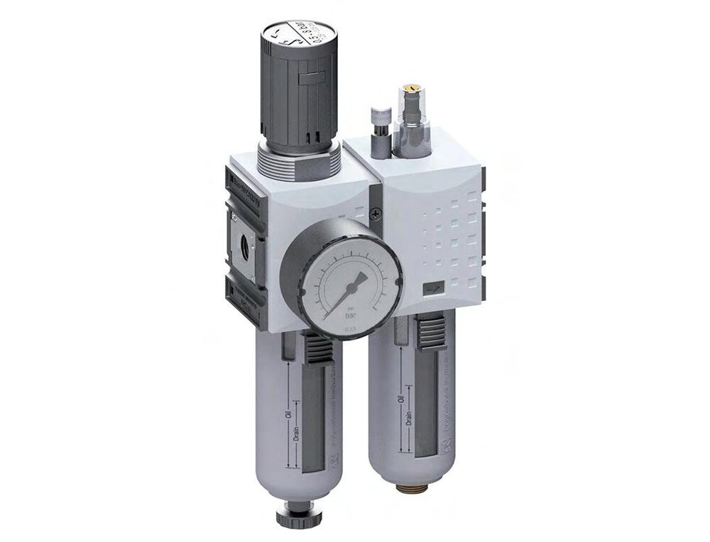 FRL 2-Part G3/8'' 1750 l/min 0.5-10.0bar/7-145psi Semi-Auto Polycarbonate Futura 1