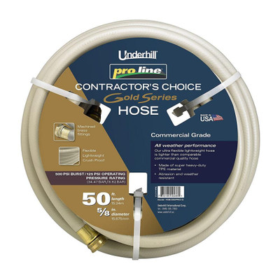 Underhill Proline Gold Series 5/8" D X 50Ft Hd Garden Water Hose (H58-050PRO-G)