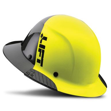 Opens dialog LIFT Safety HDF50C-19HC - DAX Fifty/50 Carbon Fiber Full Brim Hard Hat (Yellow, Gloss)