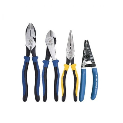 Klein 4 Piece Plier Set With Ergonomic Handles & Spring Return (94998)