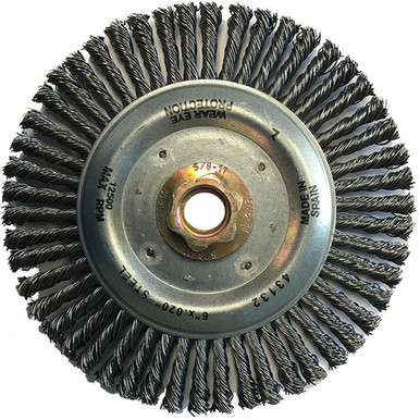 Opens dialog JAZ 43132B JAZ PRO 6" Stringer Bead Knot Wire Wheel, 50 Knots, .020" Steel, 5/8"-11, Bulk (10pk)