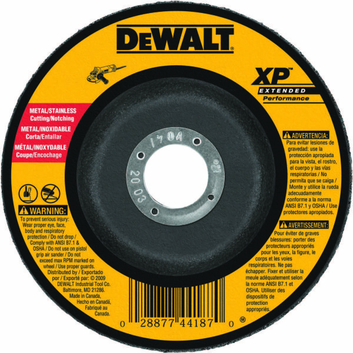 DeWalt DW8817 6 X 3/32 X 5/8-11 Zirconia Abrasive