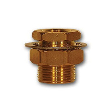 Opens dialog Midland Industries 207BH-8FML - Bulkhead Coupling, 1/2" NPT(F)F x 1/2" NPT(M)F, Brass
