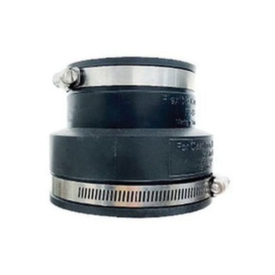 Opens dialog Midland Industries 195481 - Flexible Reducing Coupling w/ Stainless Steel Band, 6" 4" Rubber, SCH 40