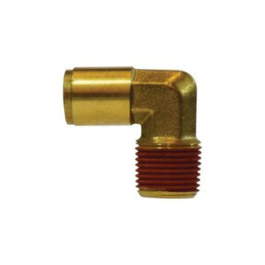 Opens dialog Midland Industries 20072 - 90° Fixed Elbow, 3/8" Tube OD x 1/4" Male NPTF, Brass