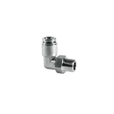 Opens dialog Midland Industries 20084SS - 90° Swivel Elbow, 3/8" Push" Tube x 3/8" NPT(M), Stainless Steel