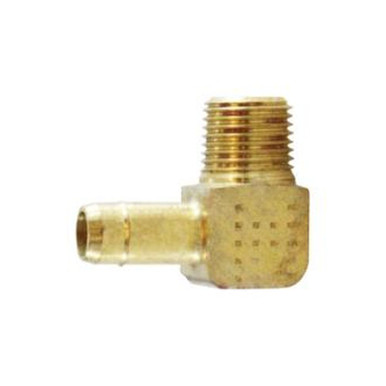 Opens dialog Midland Industries 21121 - 90° Single Barb Elbow, 1/2" Tube OD x 3/8" MIP, Brass