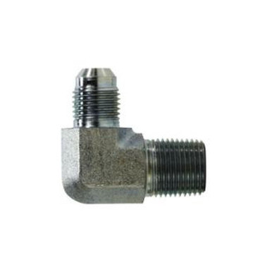 Opens dialog Midland Industries 250186 - 90° Straight Elbow, 1/2" 37° JIC Male Flared x 3/8" MPT, Steel