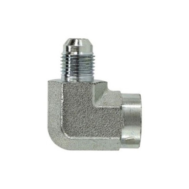 Opens dialog Midland Industries 250244 - 90° Straight Elbow, 1/4" 37° JIC Flared x 1/4" FPT, Steel