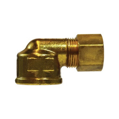 Opens dialog Midland Industries 26254 - Elbow w/ 26003 Captive Sleeve Nut, 1/4" Compression x 1/4" FIP, Brass