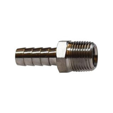 Opens dialog Midland Industries 32011SS - Straight Adapter, 3/8" Hose Barbed x 1/8" MIP, Stainless Steel
