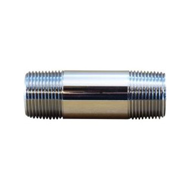 Opens dialog Midland Industries 41048 - Pipe Nipple, 3/8" MPT x 3/8" MPT, 5" Brass, Chrome-Plated