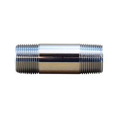 Opens dialog Midland Industries 41084 - Pipe Nipple, 3/4" MPT x 3/4" MPT, 3" Brass, Chrome-Plated