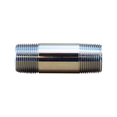 Opens dialog Midland Industries 41090 - Pipe Nipple, 3/4" MPT x 3/4" MPT, 6" Brass, Chrome-Plated