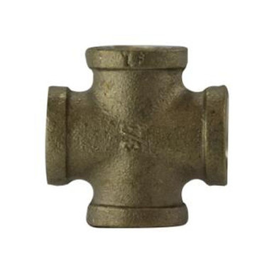 Opens dialog Midland Industries 44396LF - Pipe Cross, 1-1/4" FPT x 1-1/4" FPT x 1-1/4" FPT x 1-1/4" FPT, Bronze