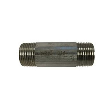 Opens dialog Midland Industries 48080 - Welded Pipe Nipple, 3/4" MPT x 3/4" MPT, 1-3/8" L, Stainless Steel, SCH