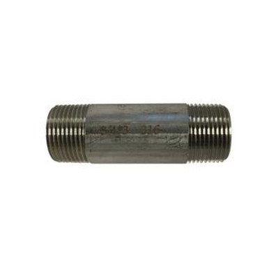 Opens dialog Midland Industries 48088 - Welded Pipe Nipple, 3/4" MPT x 3/4" MPT, 5" L, Stainless Steel, SCH 40