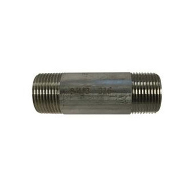 Opens dialog Midland Industries 48091 - Welded Pipe Nipple, 3/4" MPT x 3/4" MPT, 7" L, Stainless Steel, SCH 40
