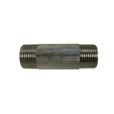 Opens dialog Midland Industries 49082 - Welded Pipe Nipple, 3/4" MPT x 3/4" MPT, 2" L, Stainless Steel, SCH 40