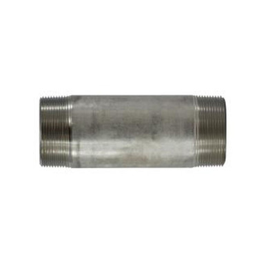 Opens dialog Midland Industries 49220 - Welded Pipe Nipple, 4" MPT x 4" MPT, Close L, Stainless Steel, SCH 40