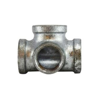 Opens dialog Midland Industries 64385 - Side Outlet Tee, 1" FPT x 1" FPT x 1" FPT, Iron, Galvanized, 150 lb