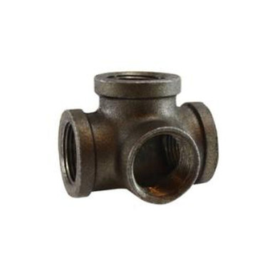 Opens dialog Midland Industries 65383 - Side Outlet Tee, 1/2" FPT x 1/2" FPT x 1/2" FPT, Iron, Black, 150 lb