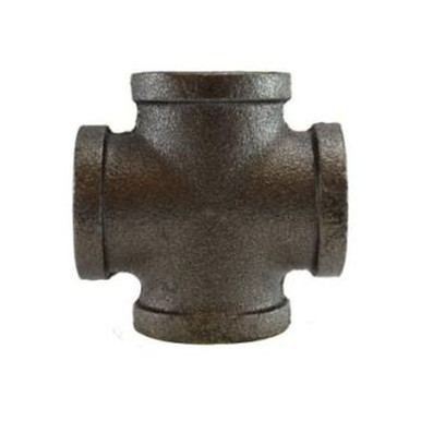 Opens dialog Midland Industries 65391 - Cross, 1/4" FPT x 1/4" FPT x 1/4" FPT x 1/4" FPT, Iron, Black
