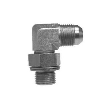 Opens dialog Midland Industries 7205NWO1018 - 90° Metric Elbow, 7/8" JIC x M18 Male Metric, Steel